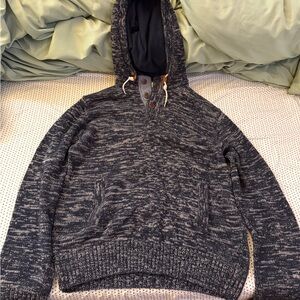 H&M Dark Blue Marled Sweater Hoodie